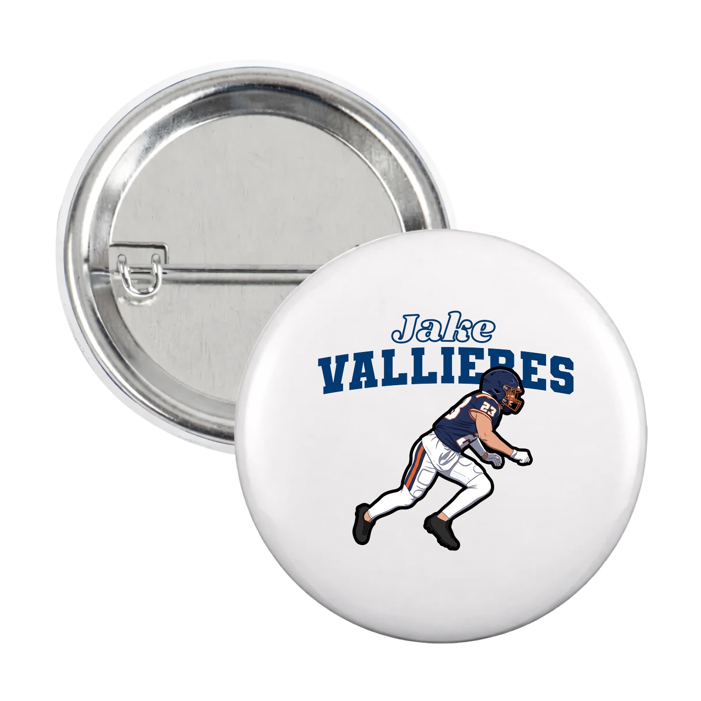 Game Day Button — Name Arch in White