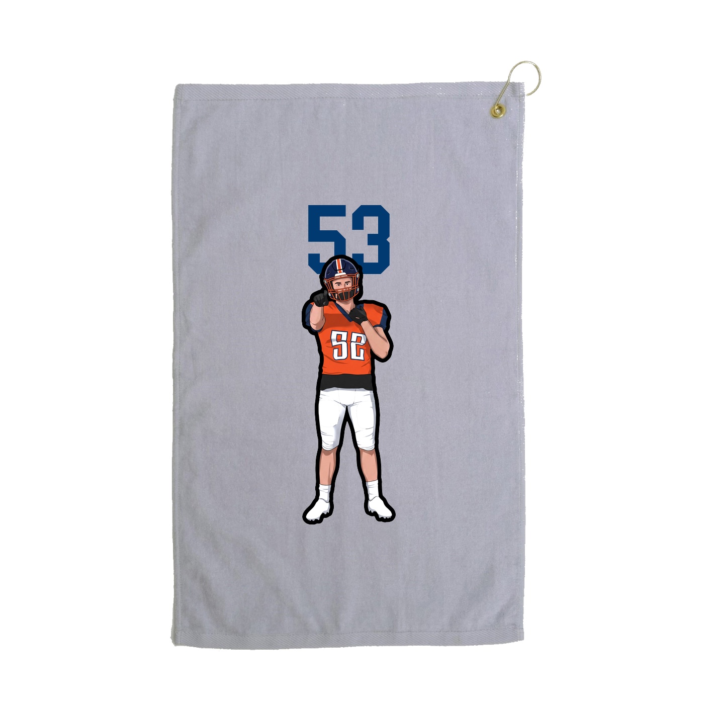 Golf Towel — Number Top in Grey