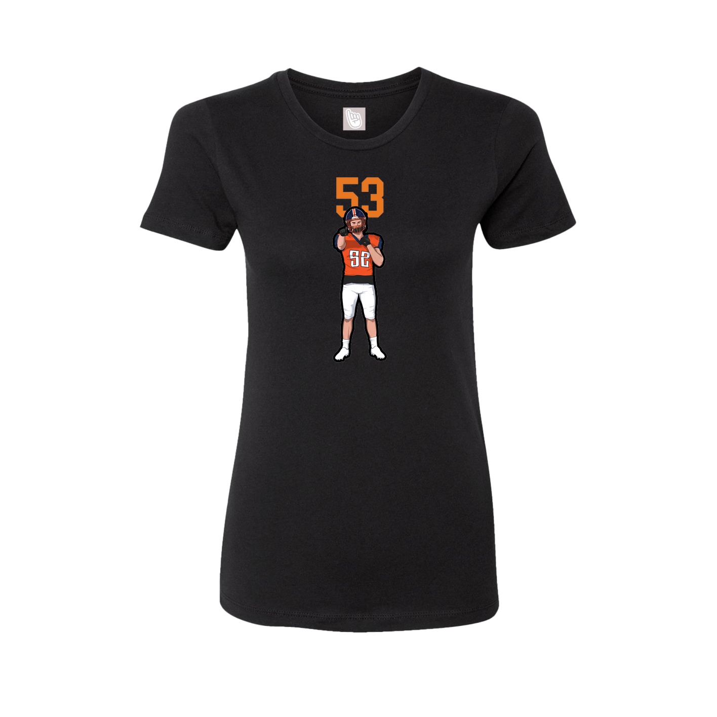 Fitted Women's Tee — Number Top in Black