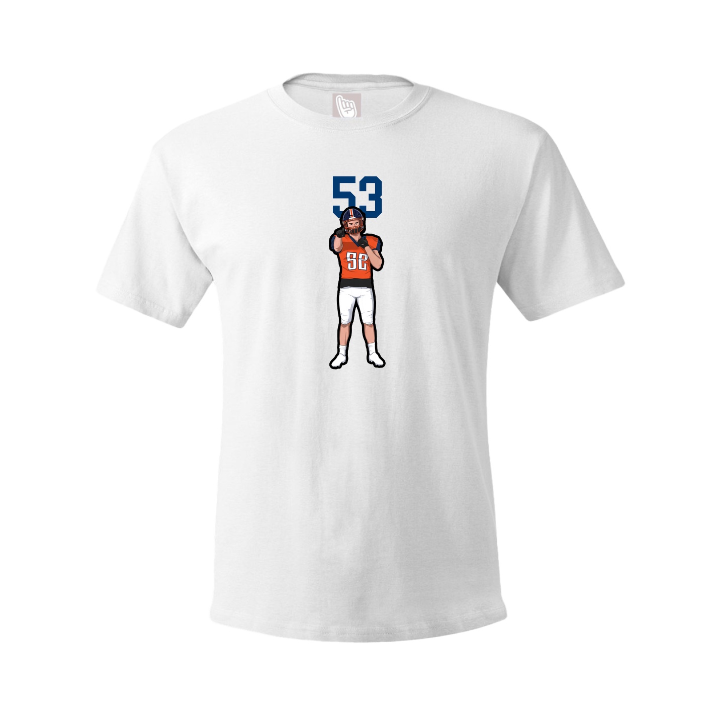 Youth Tee — Number Top in White