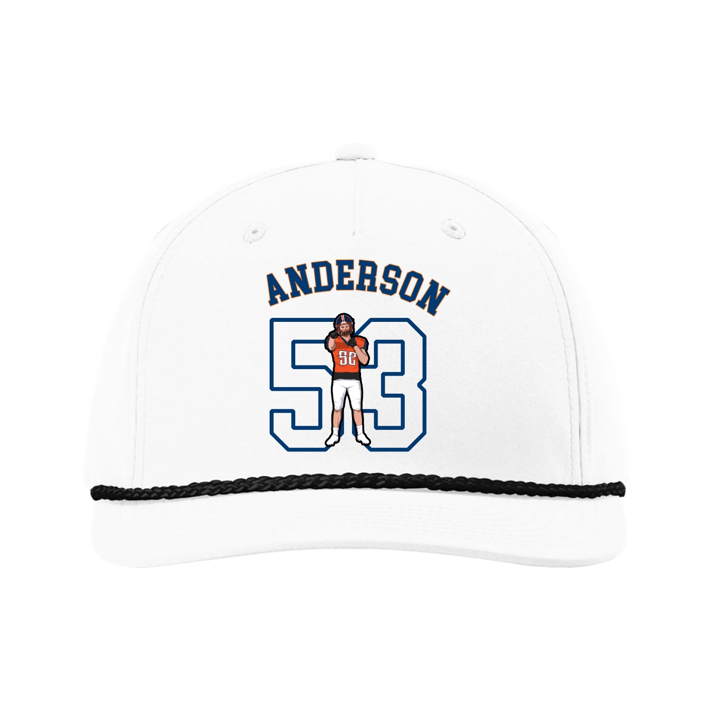 Five-Panel Classic Rope Cap — Shirsey Arch in White