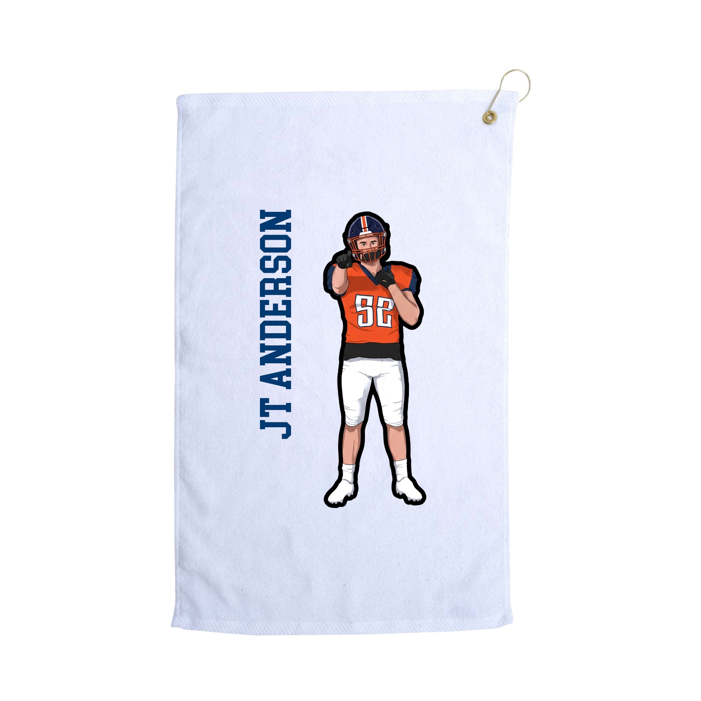 Golf Towel — Name Vertical in White