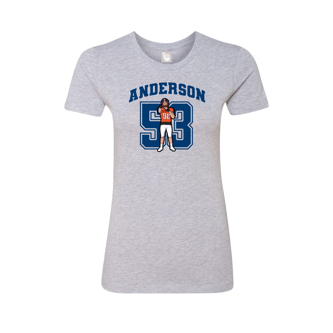 Fitted Women's Tee — Number in Grey