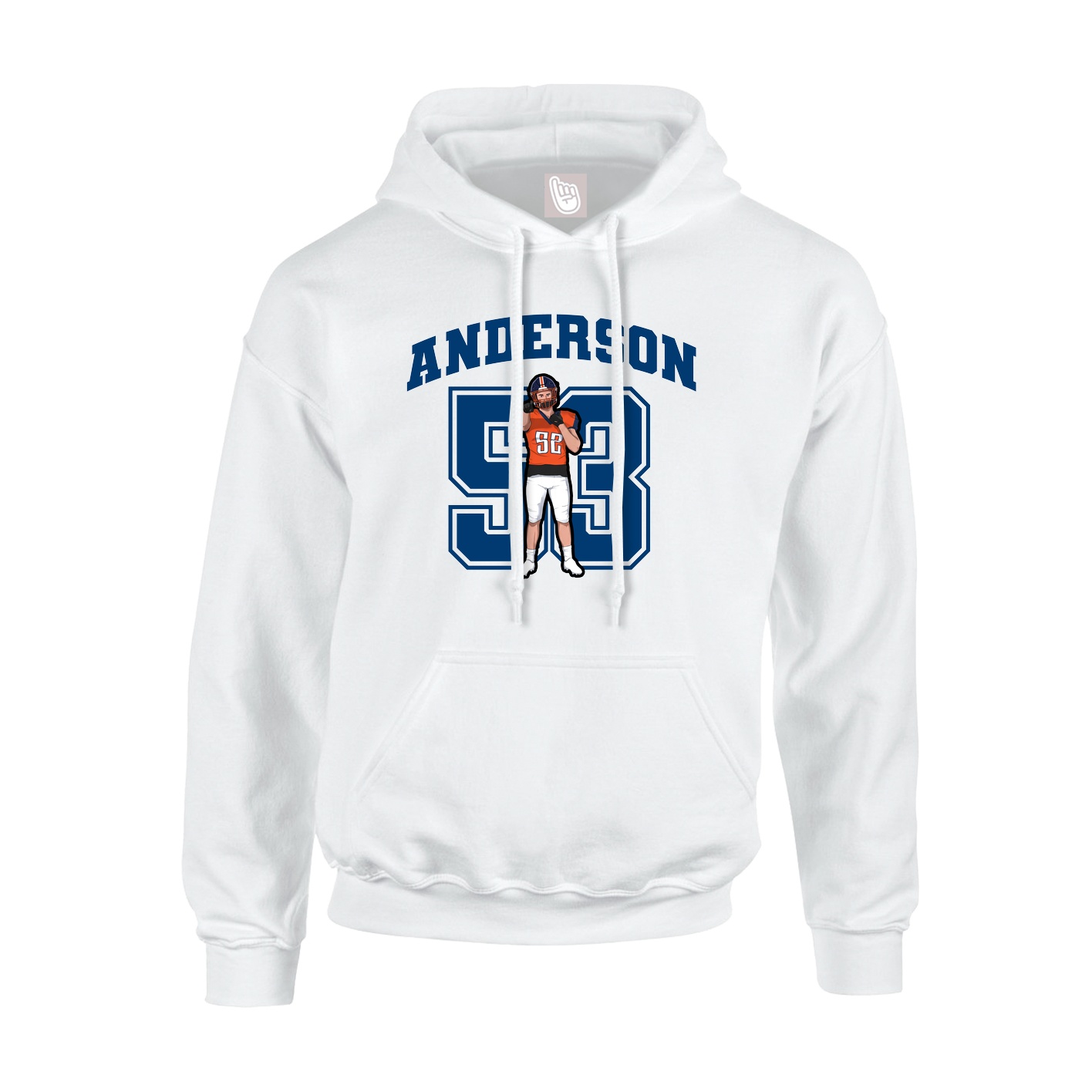 Hoodie — Number in White