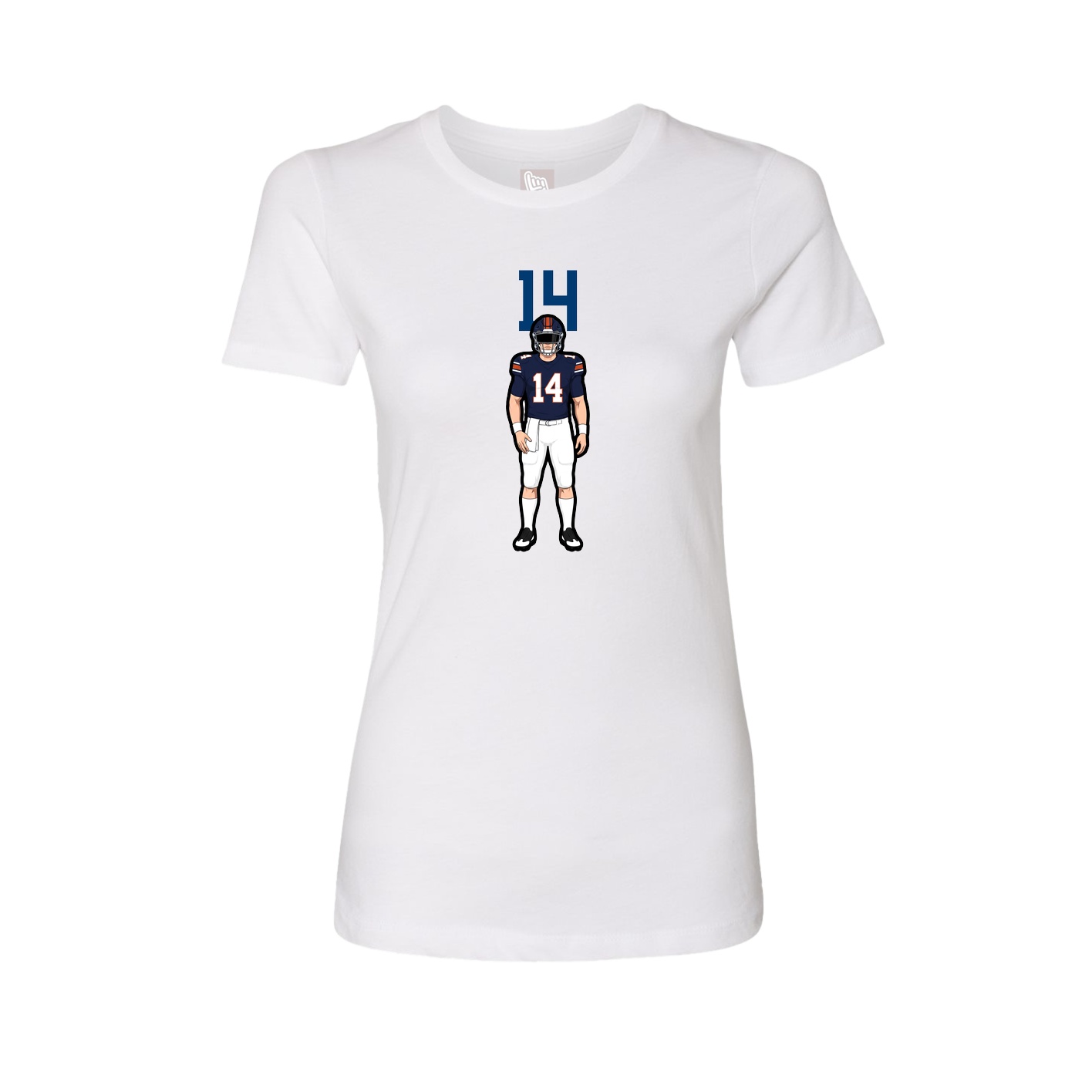 Fitted Women's Tee — Number Top in White