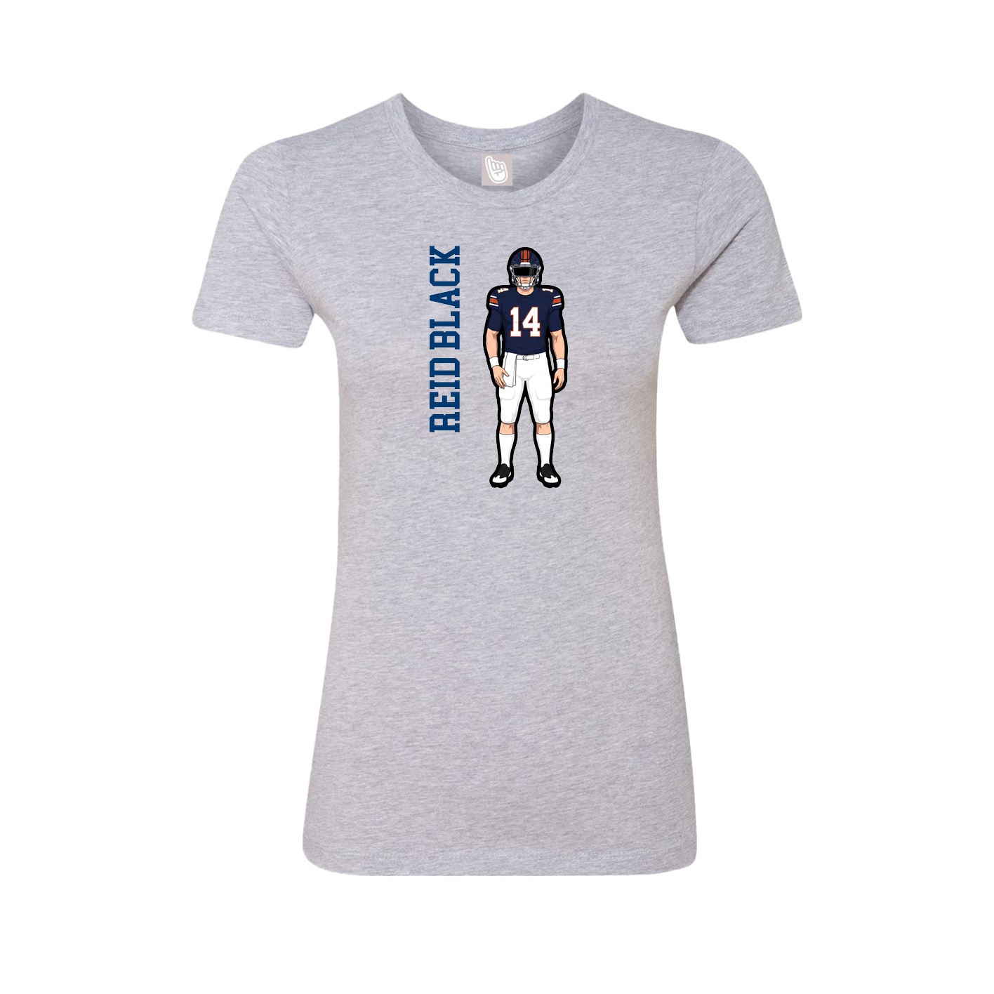 Fitted Women's Tee — Name Vertical in Grey