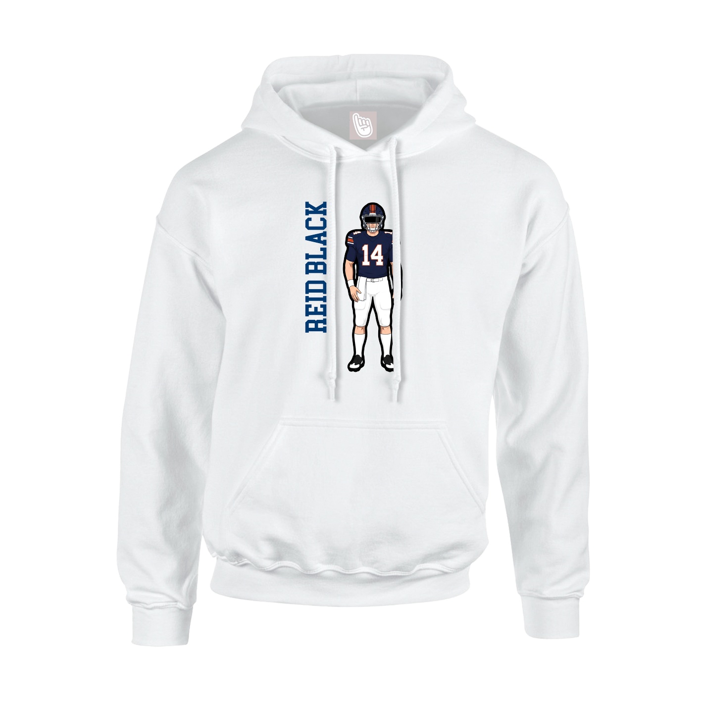 Hoodie — Name Vertical in White