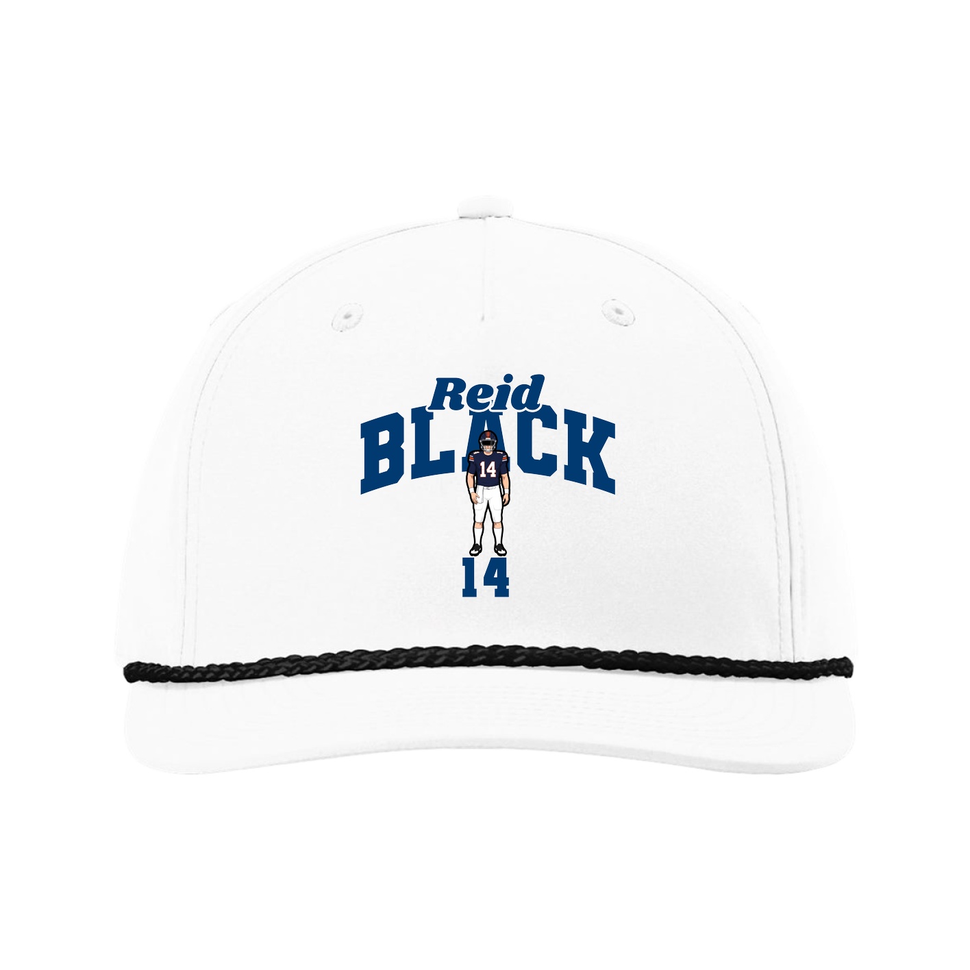 Five-Panel Classic Rope Cap — Signature Arch in White