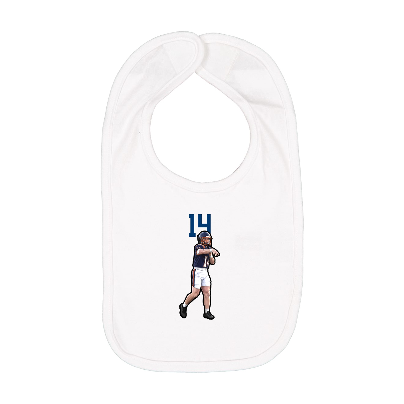 Infant Bib — Number Top in White