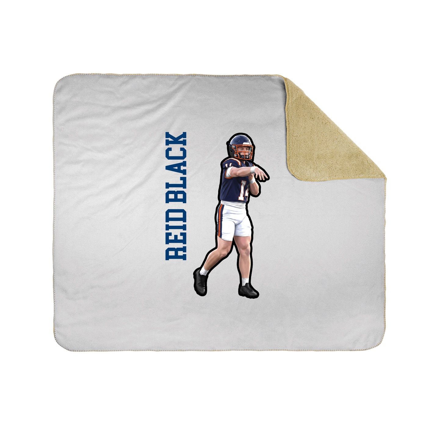 Throw Blanket — Name Vertical in White