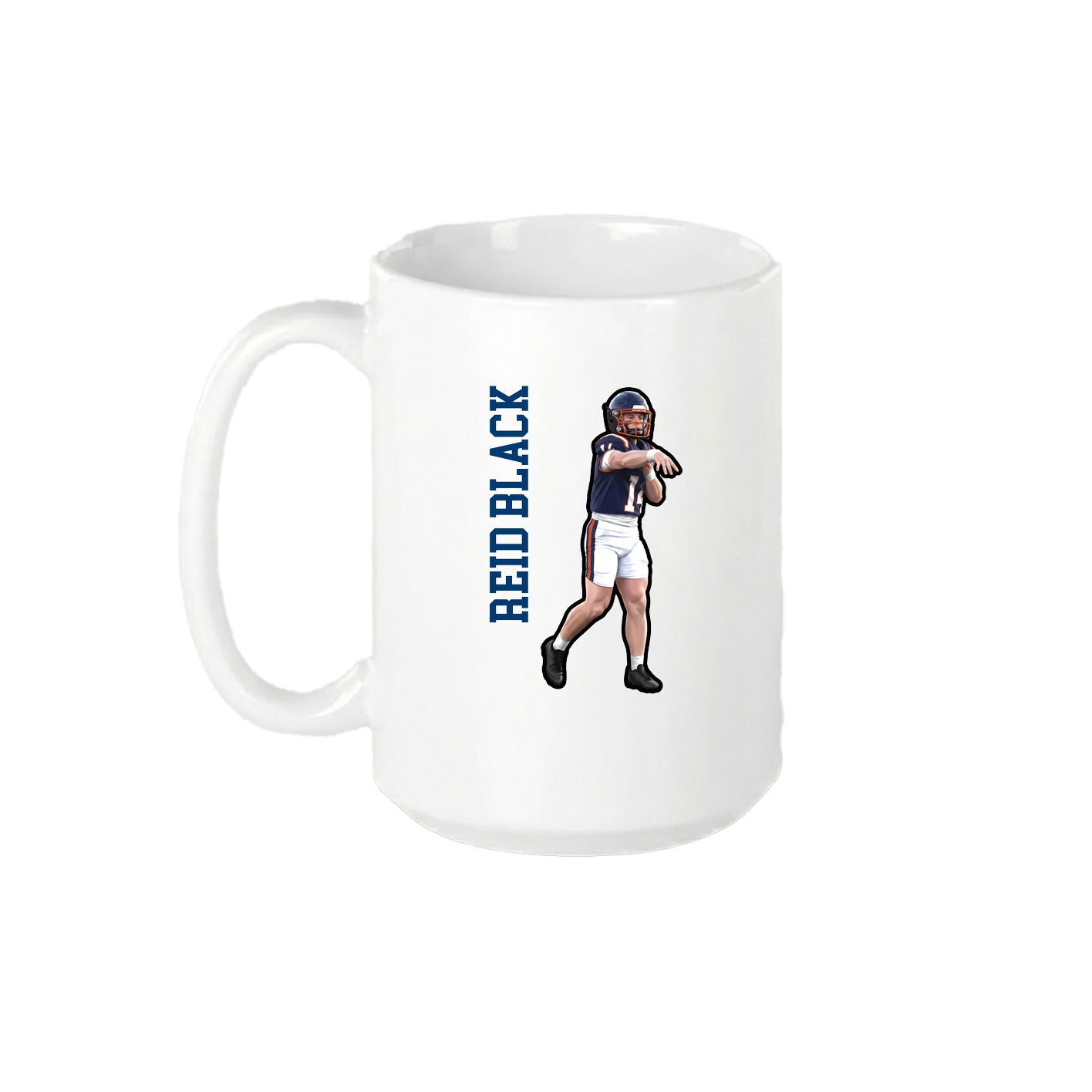 15oz Coffee Mug — Name Vertical in White