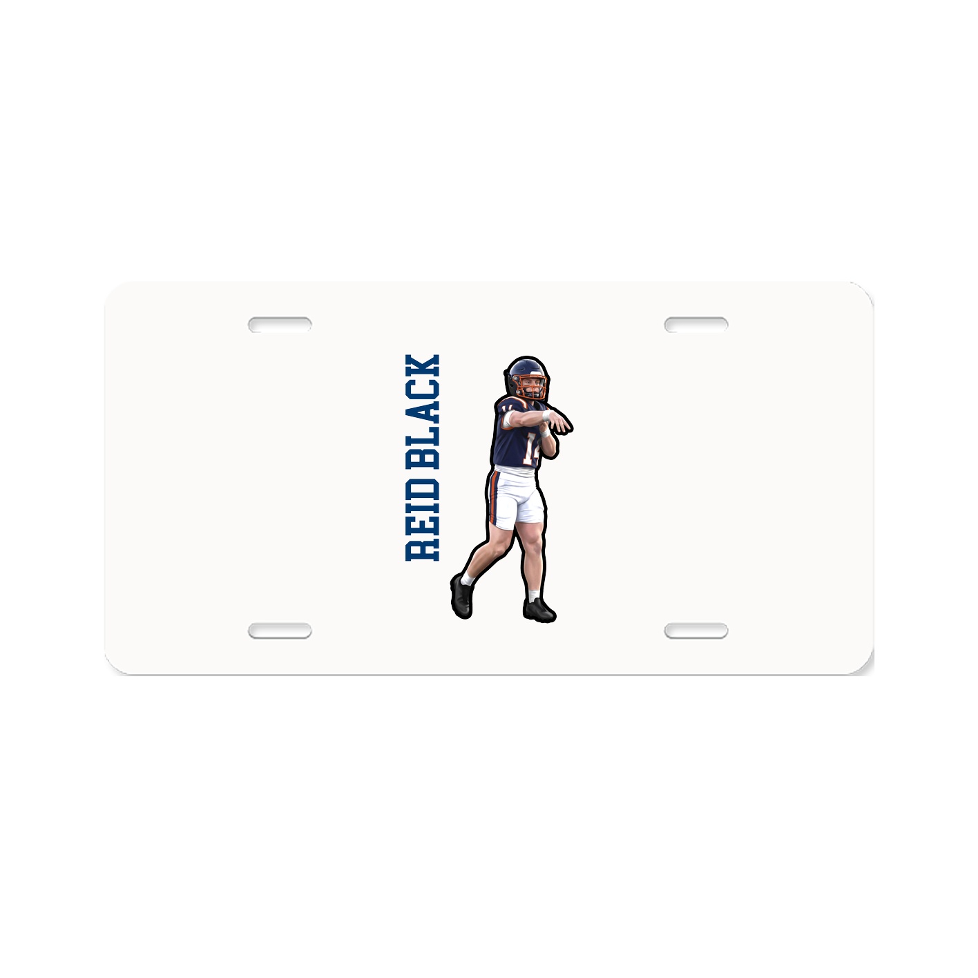 License Plate — Name Vertical in Classic