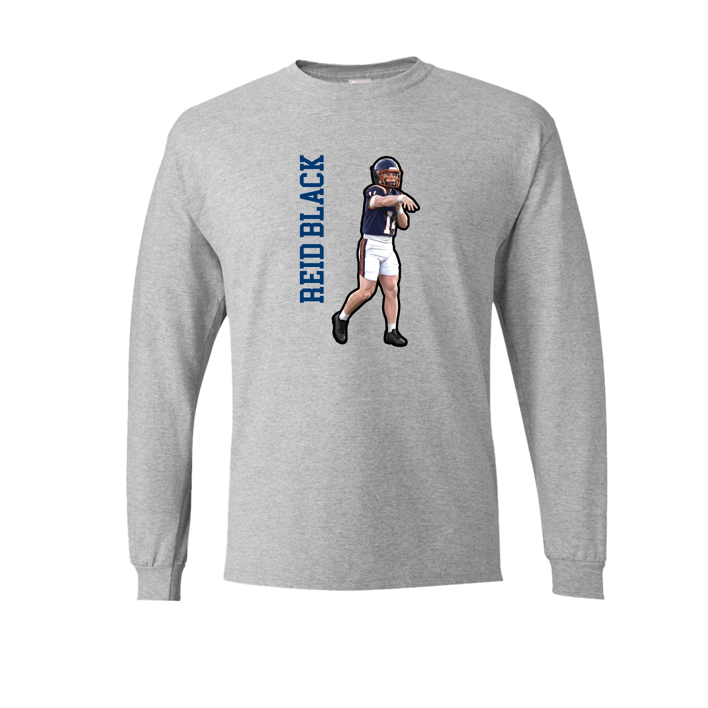 Long Sleeve Tee — Name Vertical in Grey