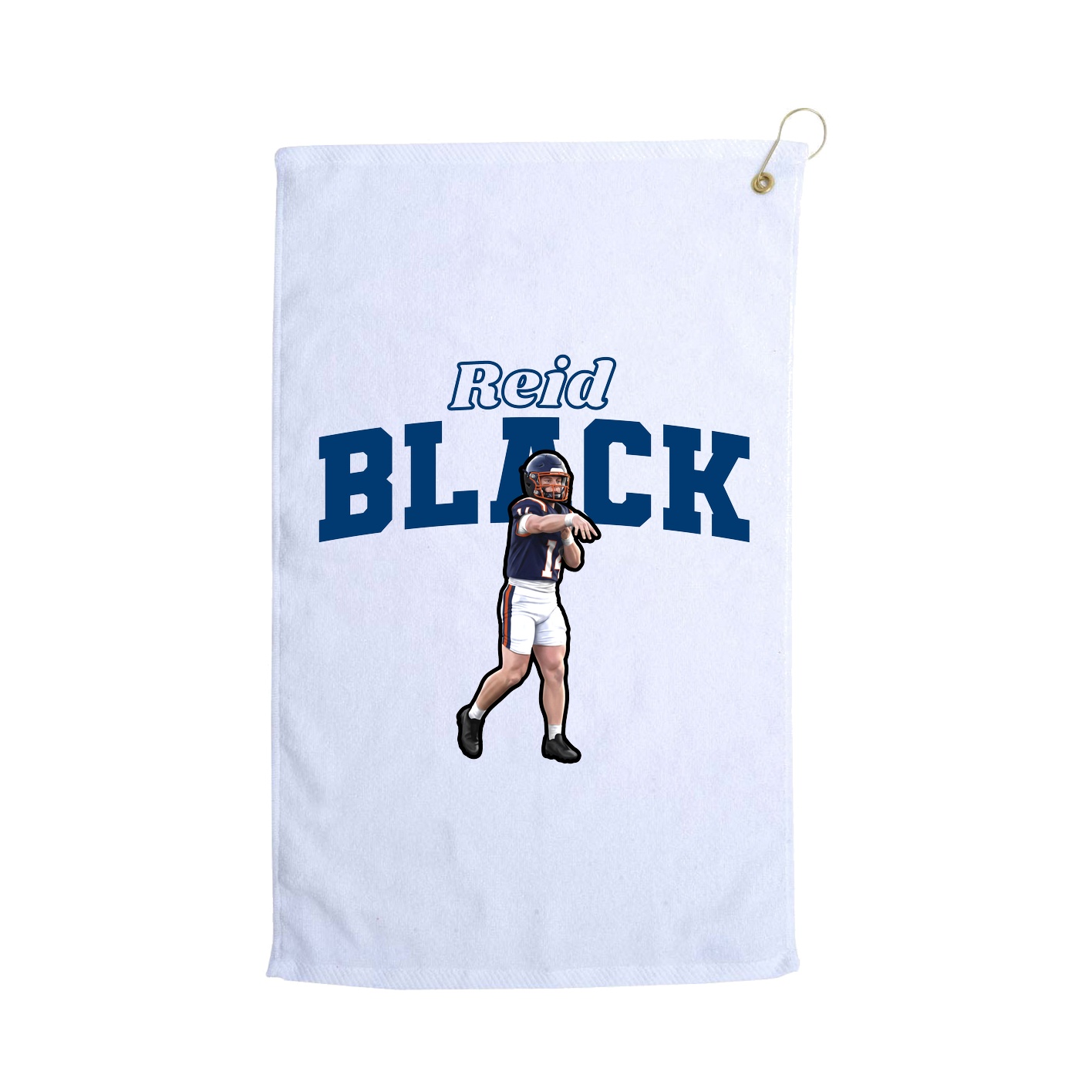Golf Towel — Name Arch in White