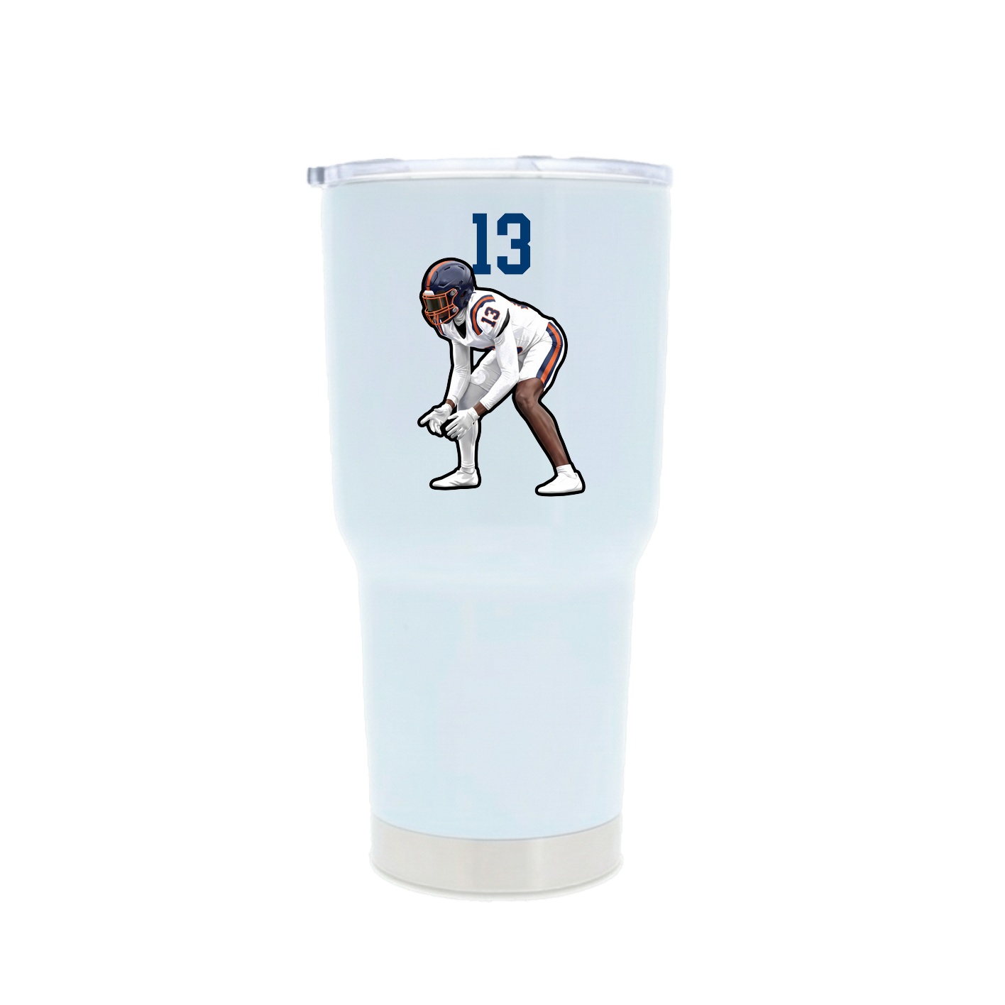 30oz Stainless Steel Tumbler — Number Top in White