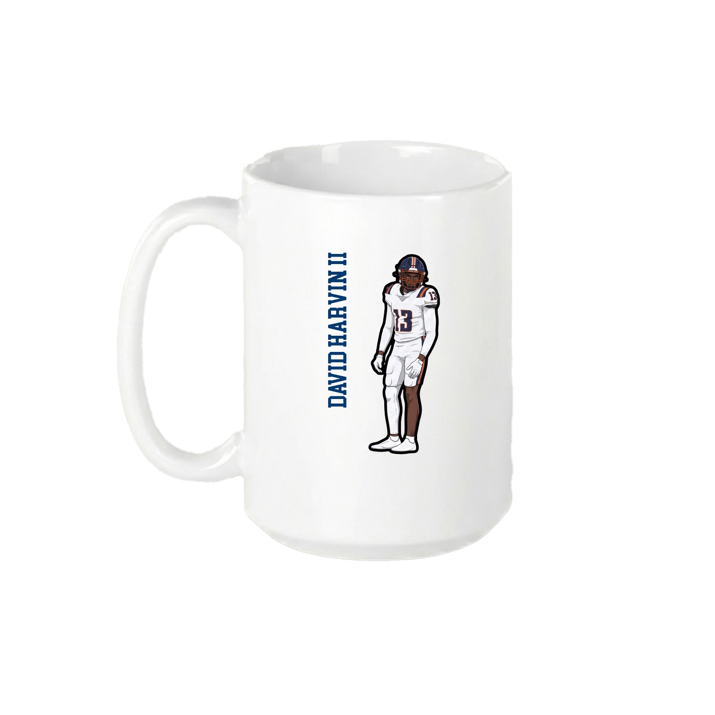 15oz Coffee Mug — Name Vertical in White