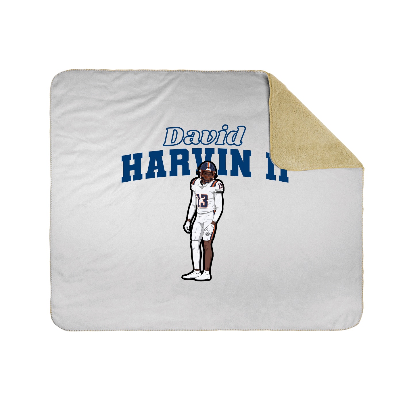 Throw Blanket — Name Arch in White