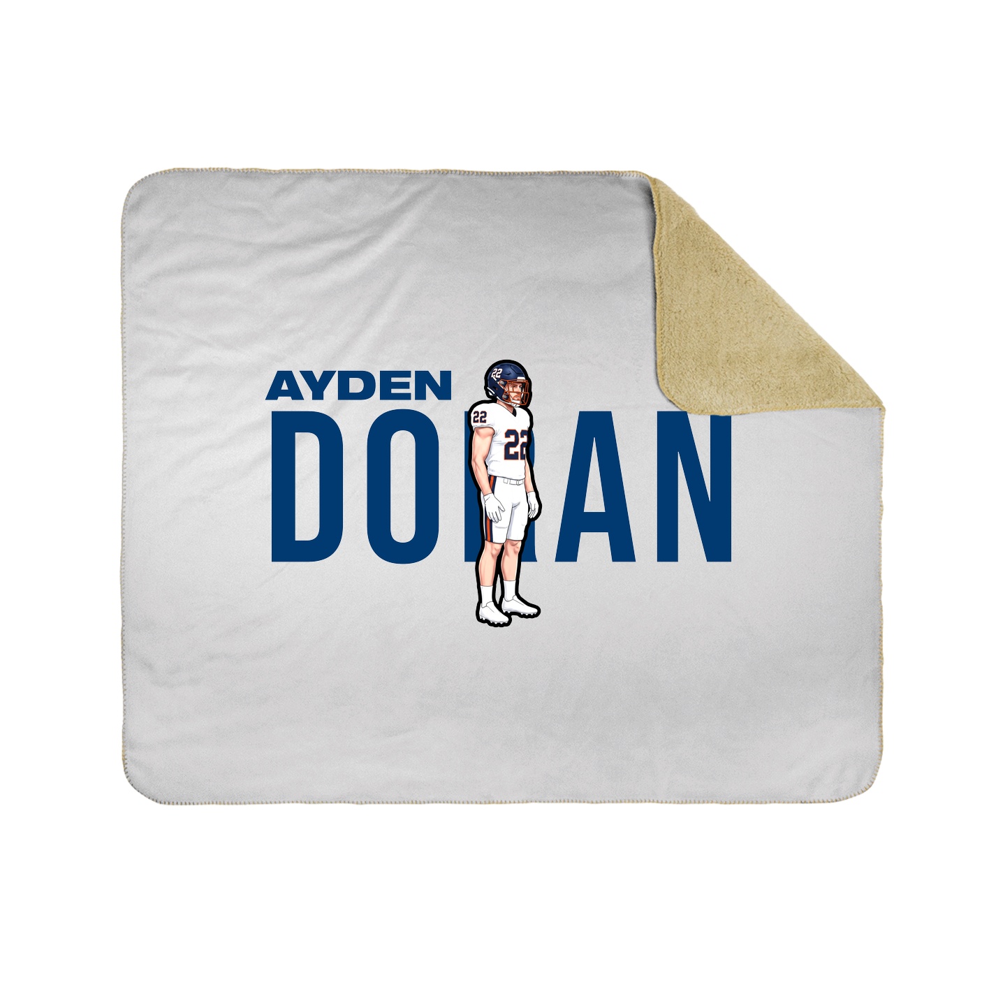 Throw Blanket — Player Name in White