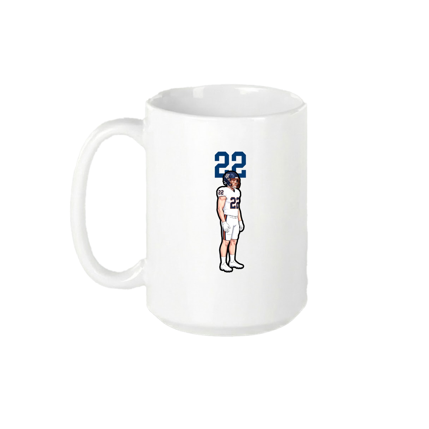 15oz Coffee Mug — Number Top in White