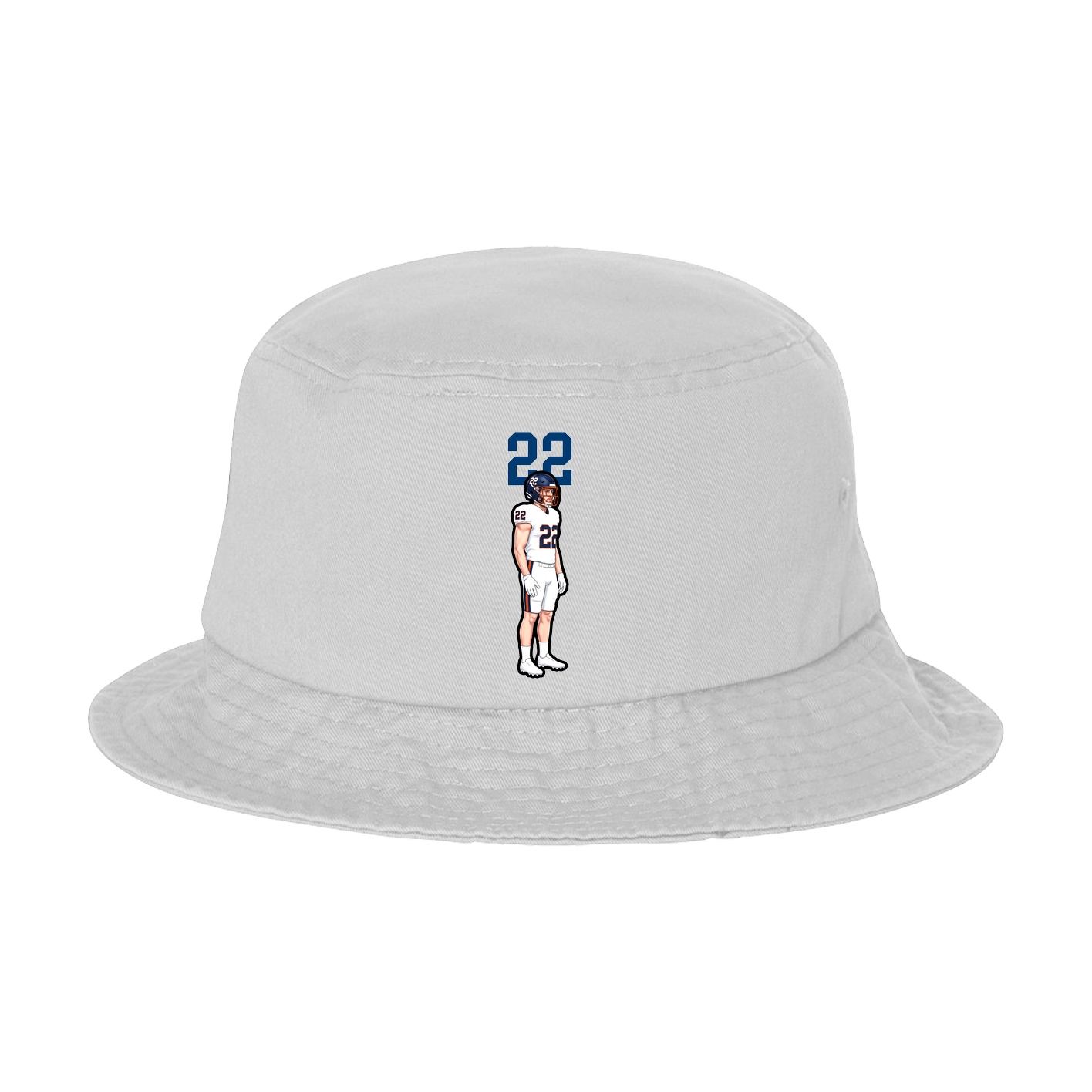 Bucket Cap — Number Top in White