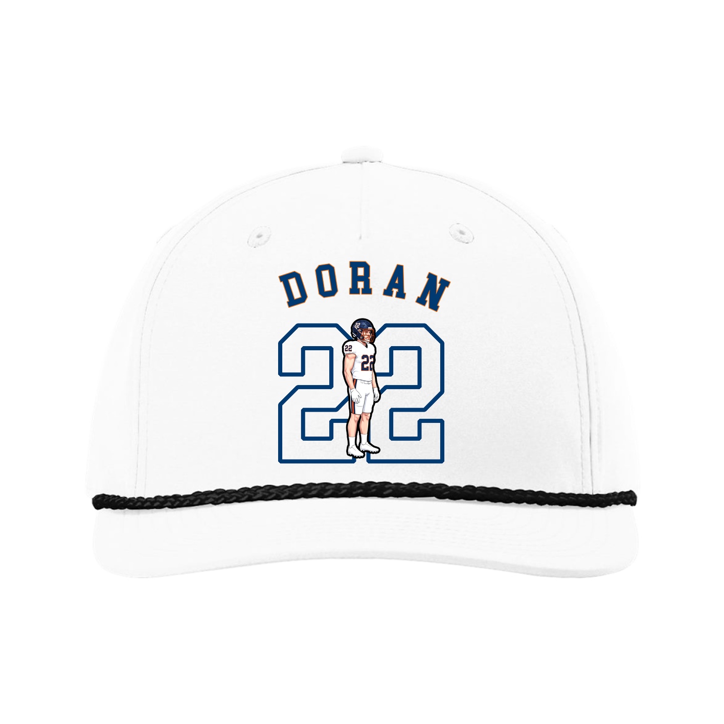 Five-Panel Classic Rope Cap — Shirsey Arch in White