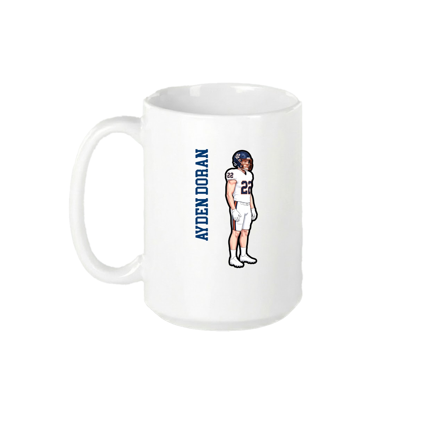 15oz Coffee Mug — Name Vertical in White