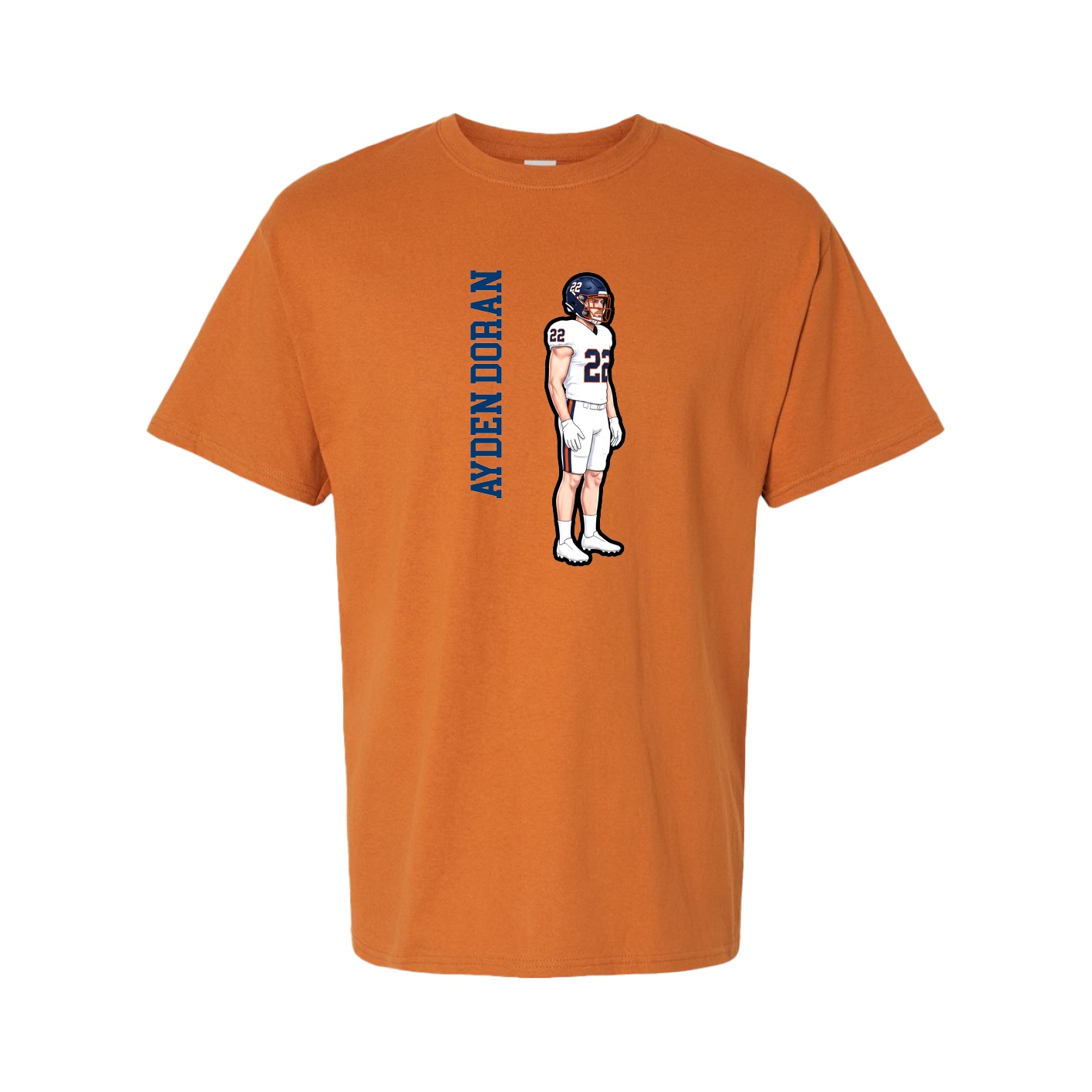 Tee — Name Vertical in Orange