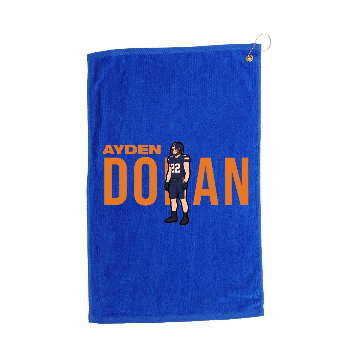 Golf Towel — Player Name in Royal