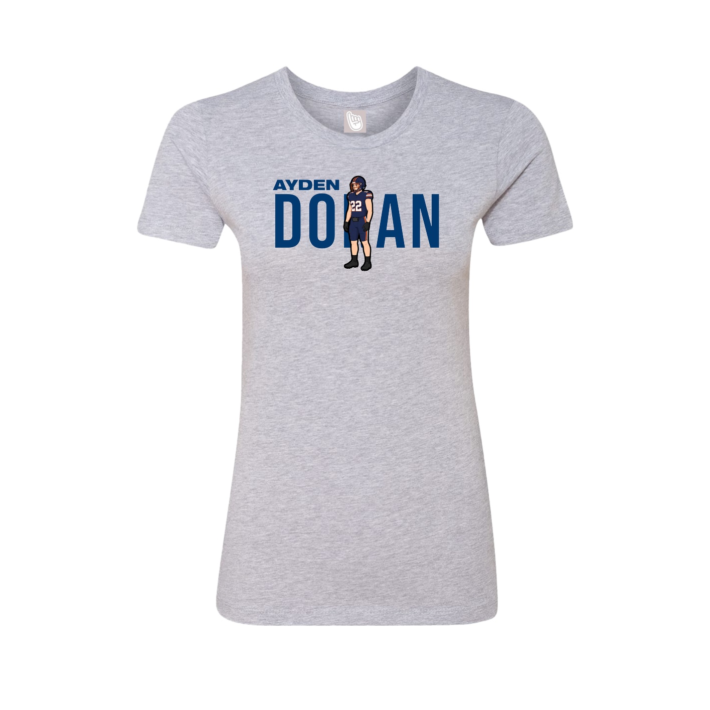 Fitted Women's Tee — Player Name in Grey