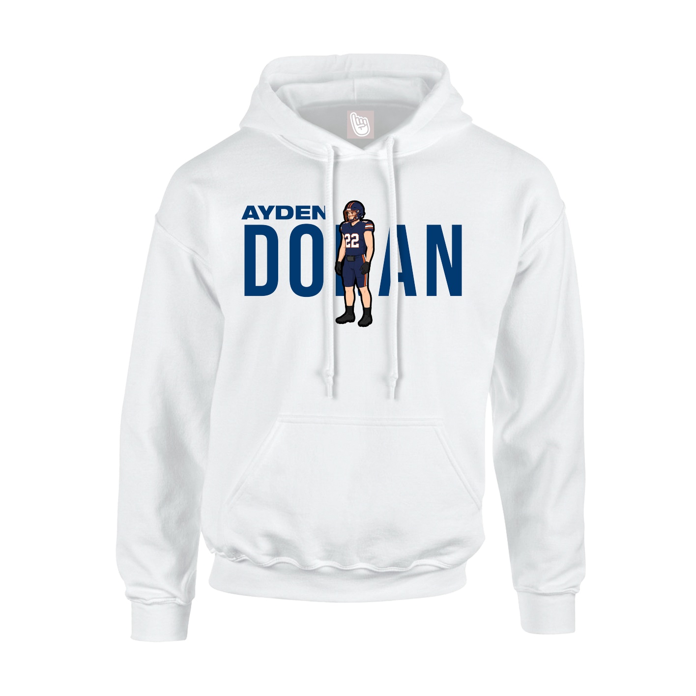 Youth Hoodie — Player Name in White