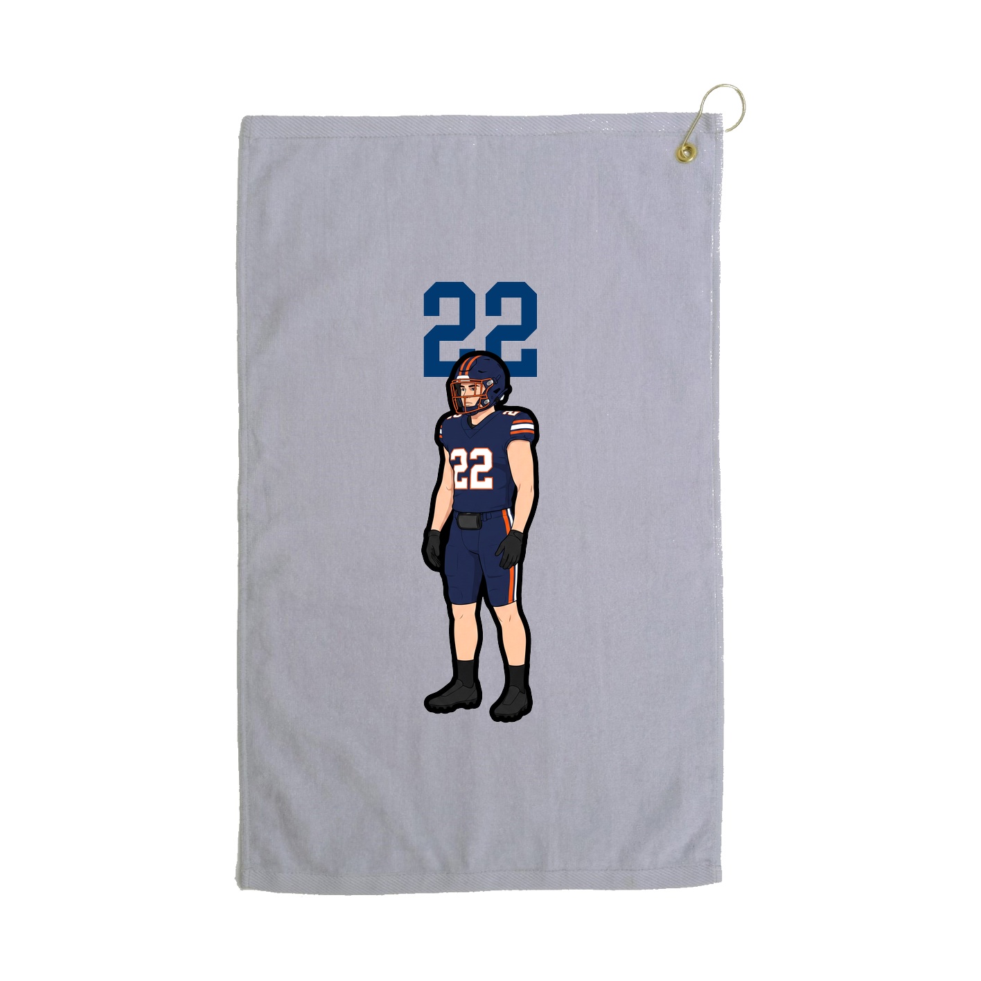 Golf Towel — Number Top in Grey