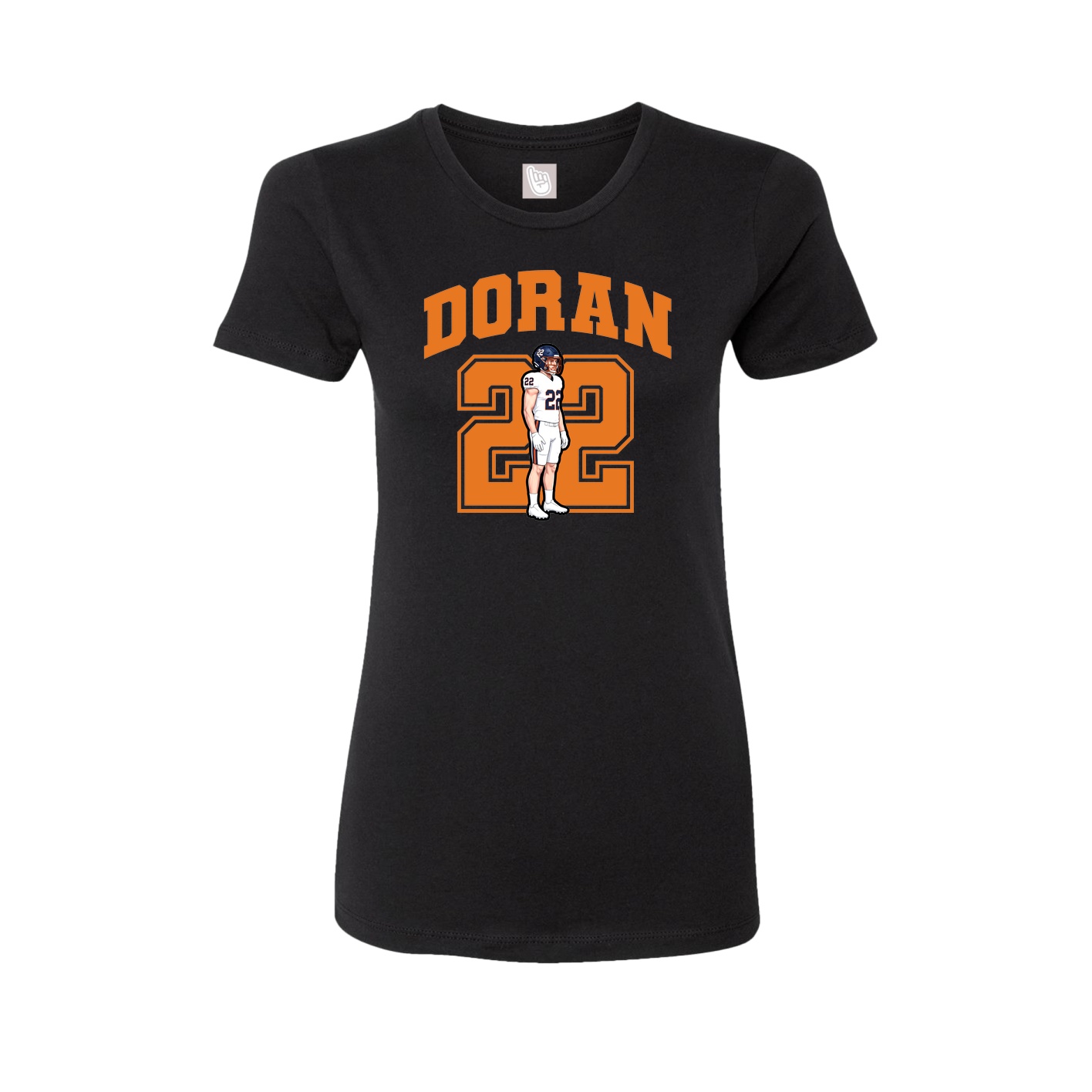 Fitted Women's Tee — Number in Black