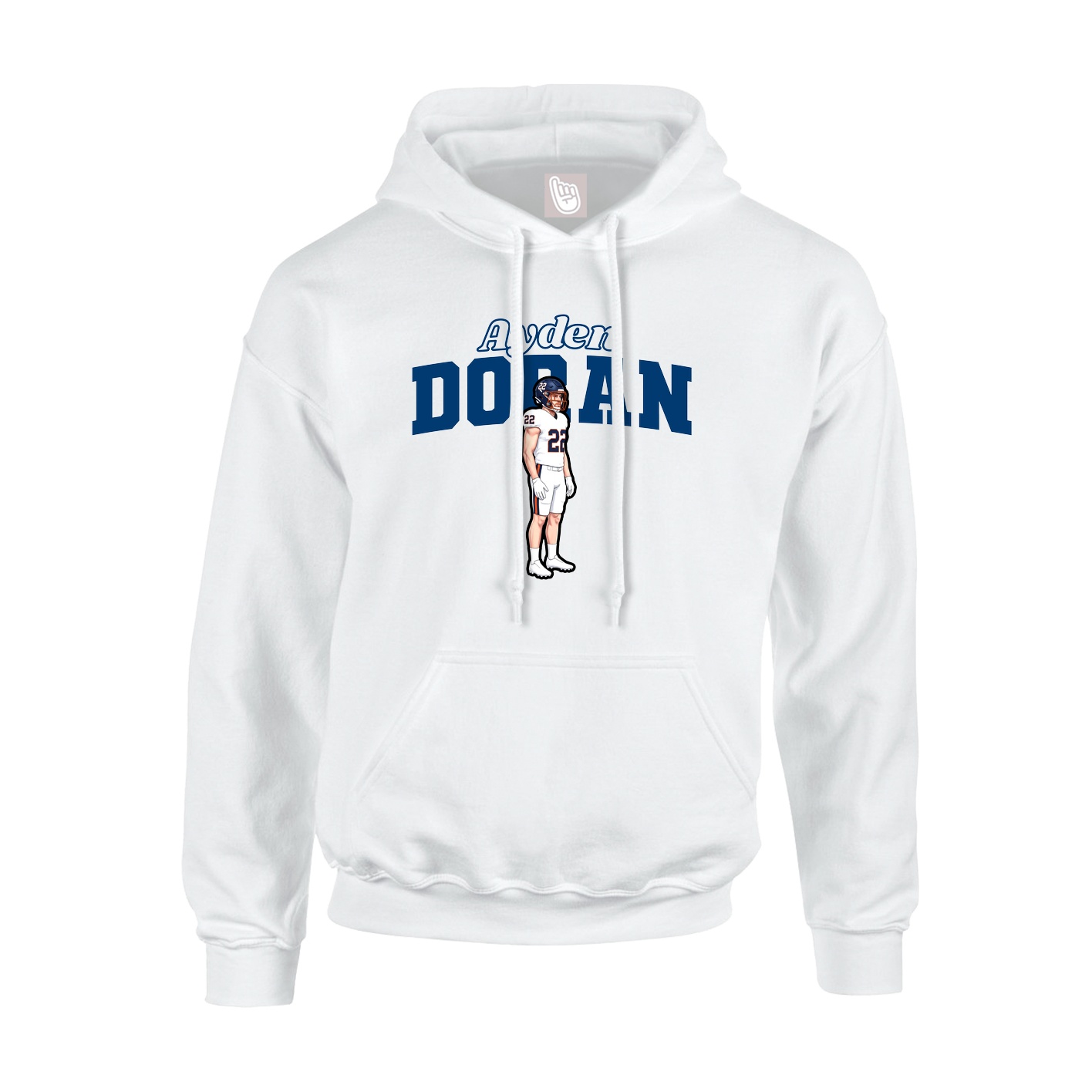 Hoodie — Name Arch in White