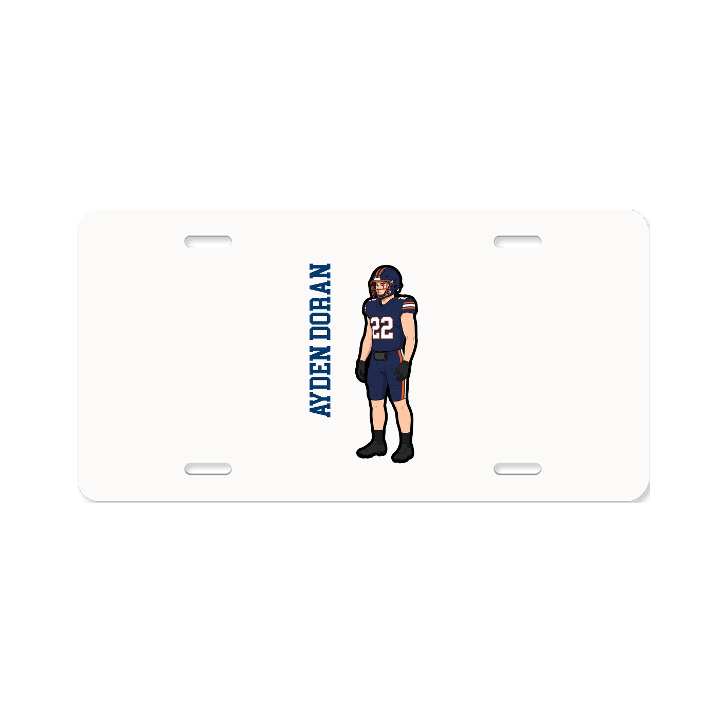 License Plate — Name Vertical in Classic