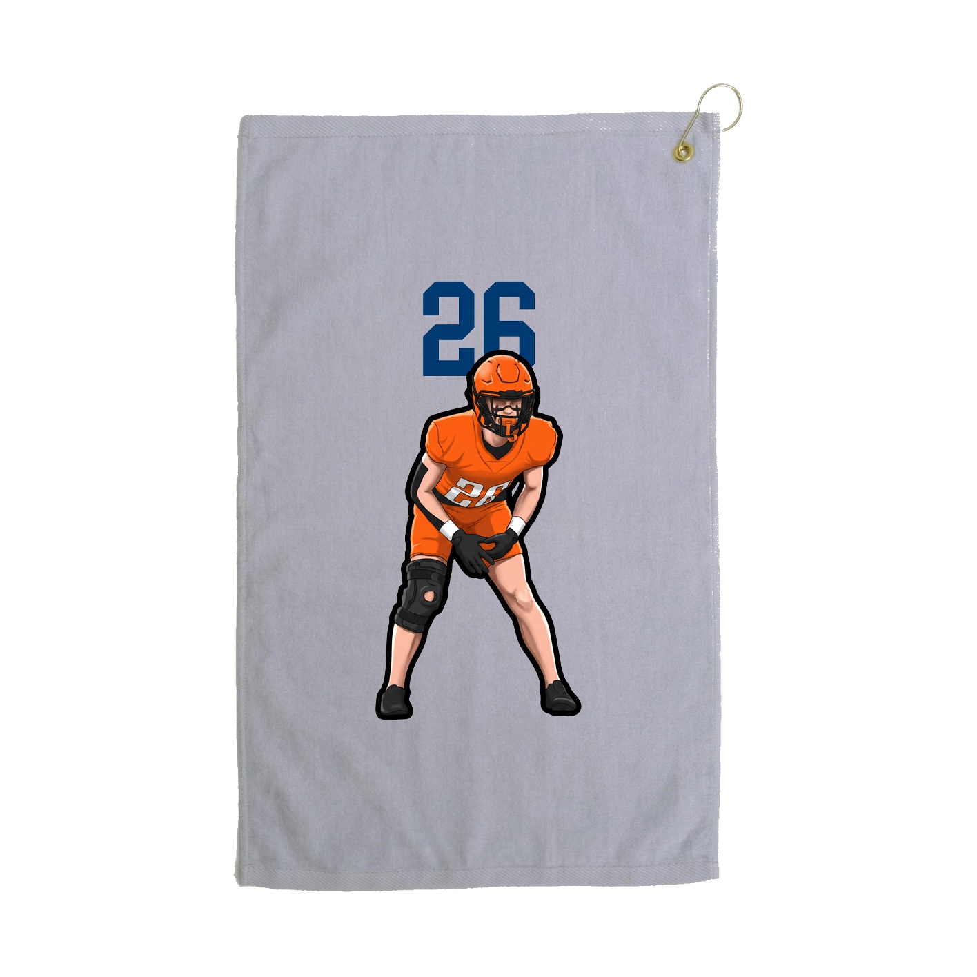 Golf Towel — Number Top in Grey
