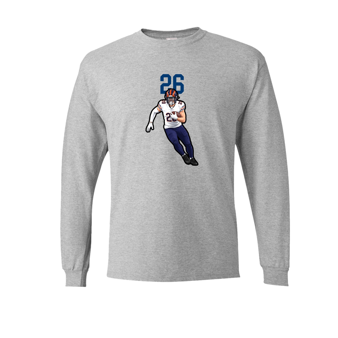 Long Sleeve Tee — Number Top in Grey