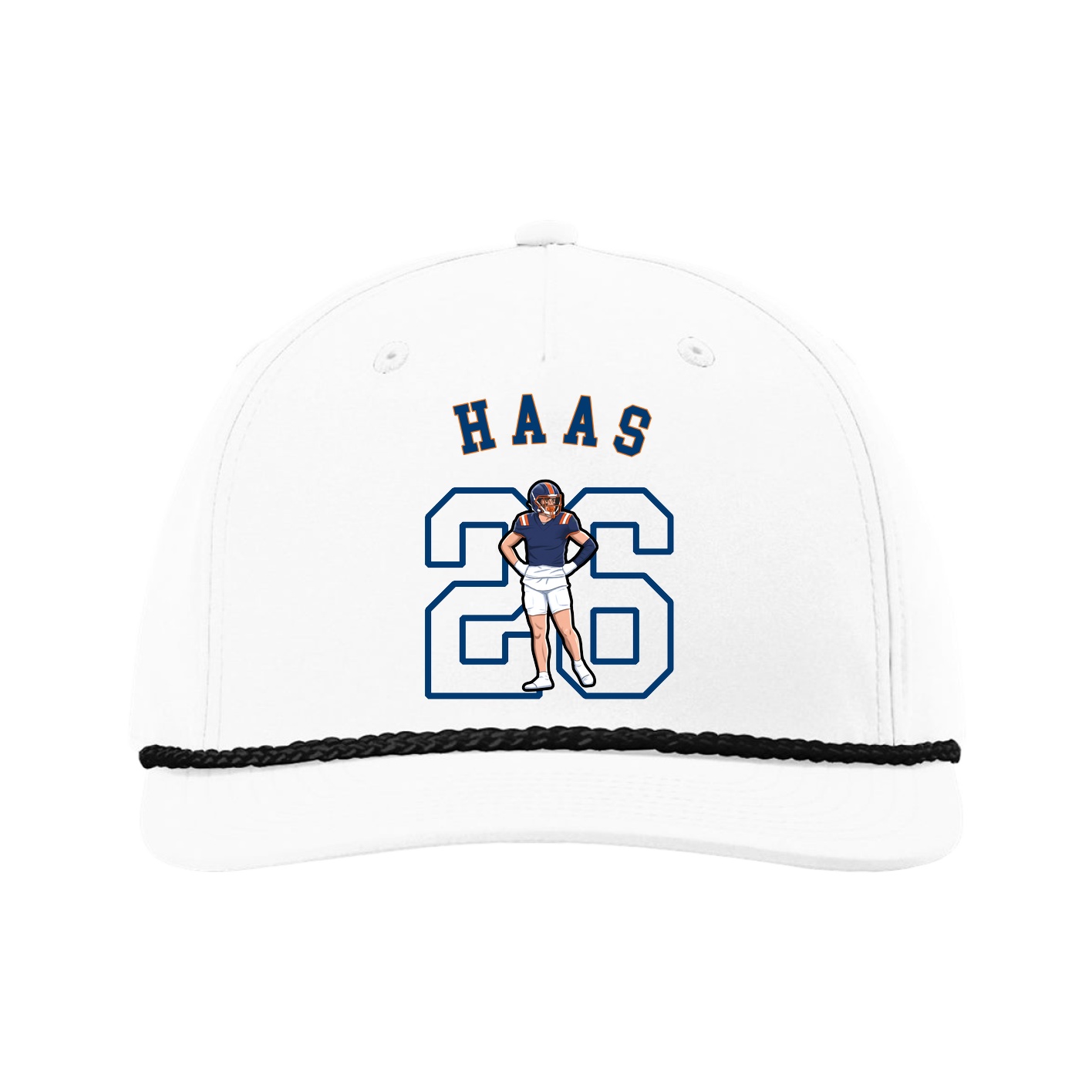 Five-Panel Classic Rope Cap — Shirsey Arch in White