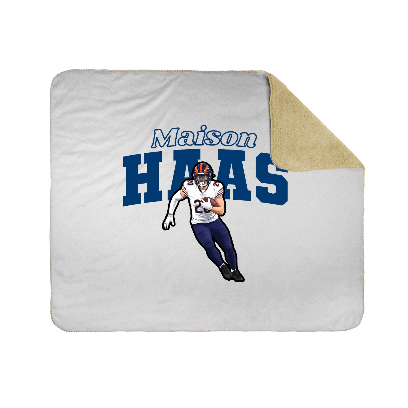 Throw Blanket — Name Arch in White