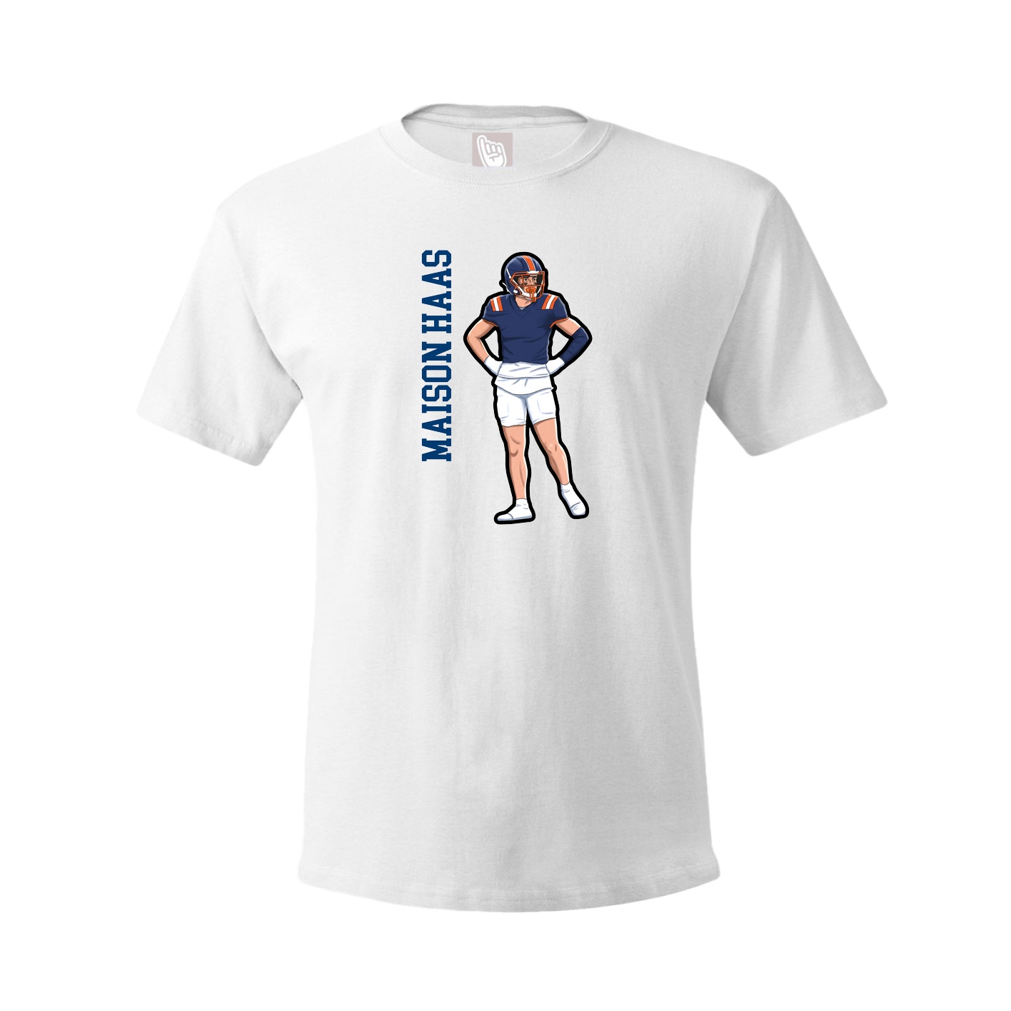 Tee — Name Vertical in White