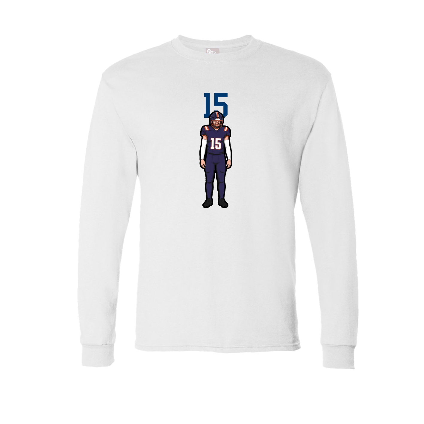 Long Sleeve Tee — Number Top in White