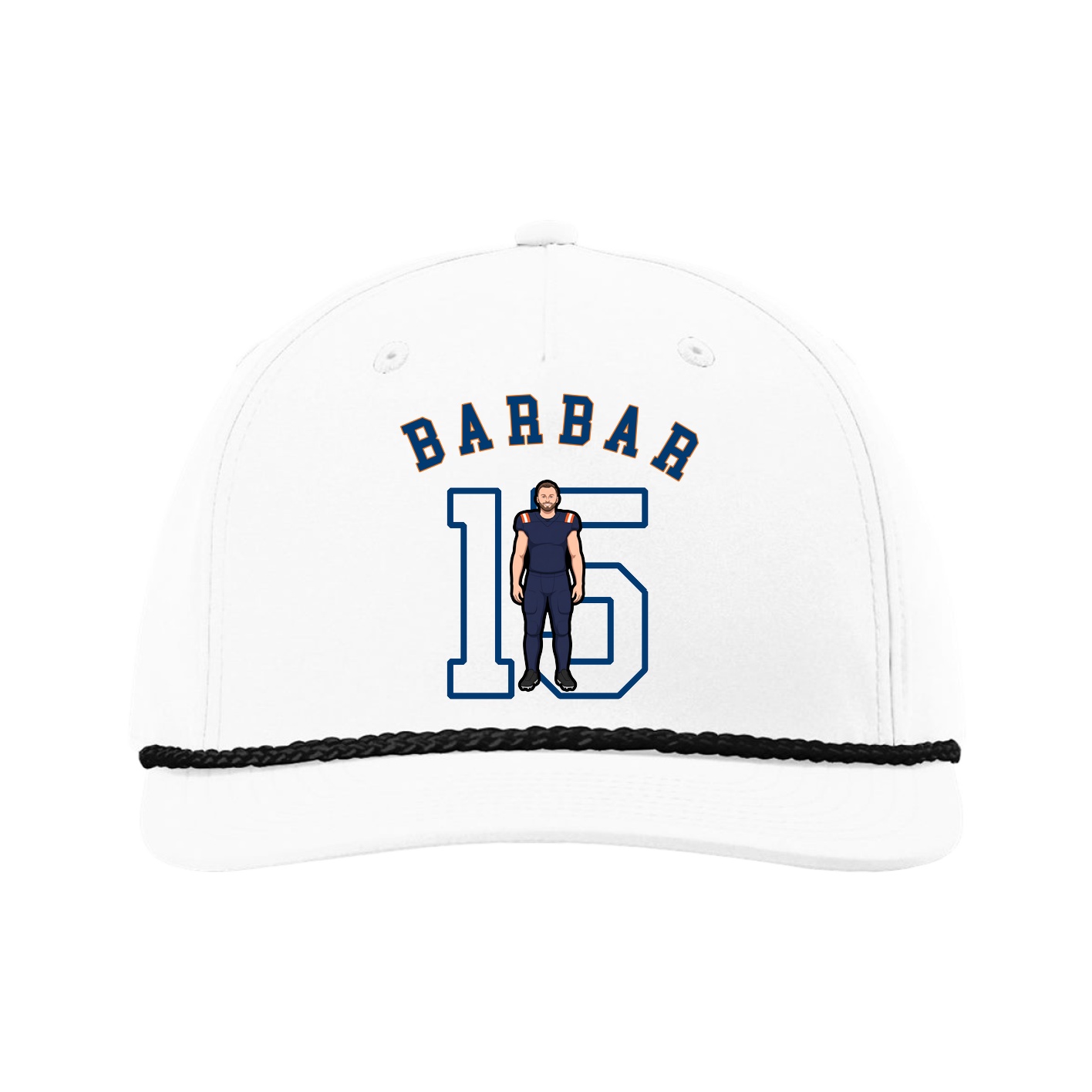 Five-Panel Classic Rope Cap — Shirsey Arch in White