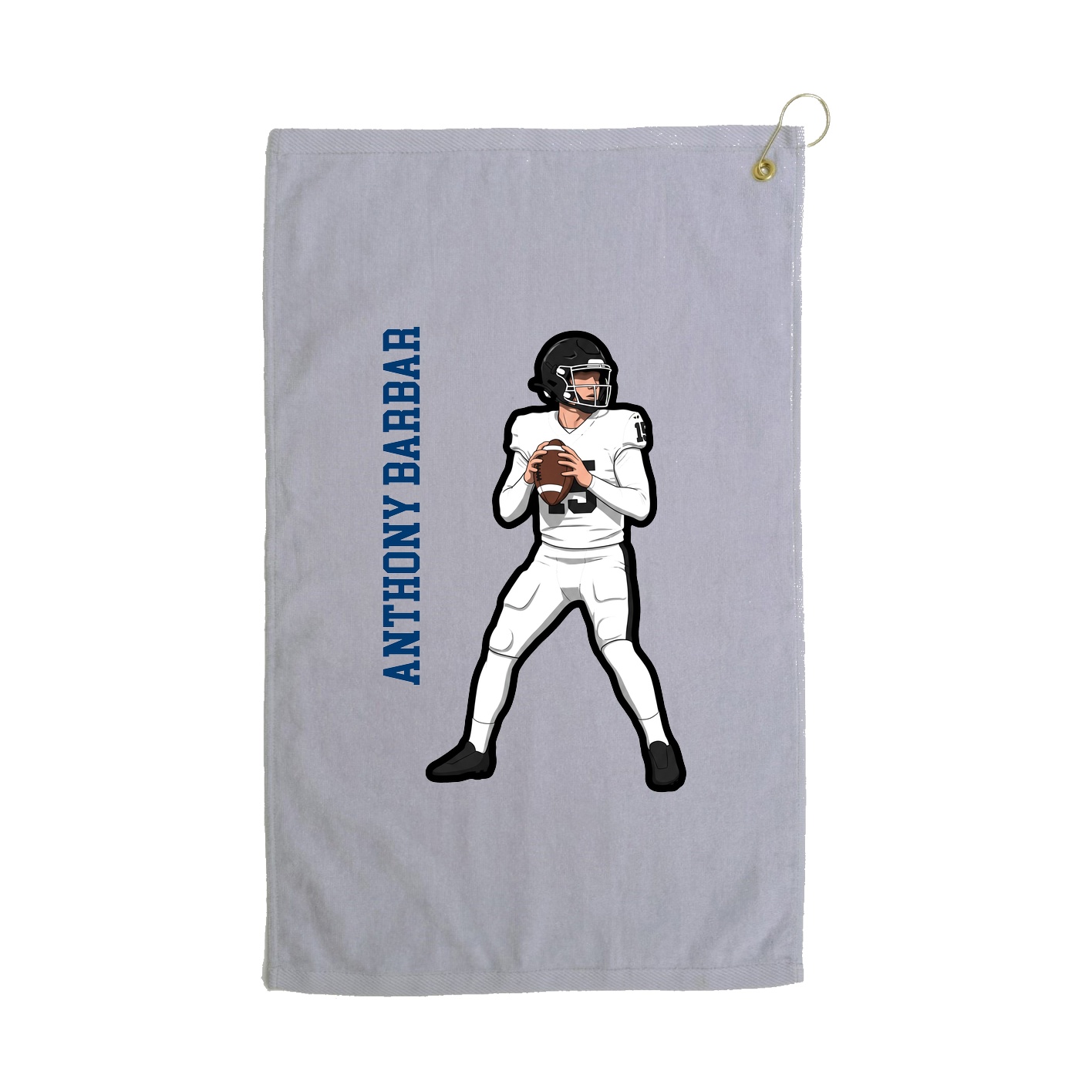 Golf Towel — Name Vertical in Grey