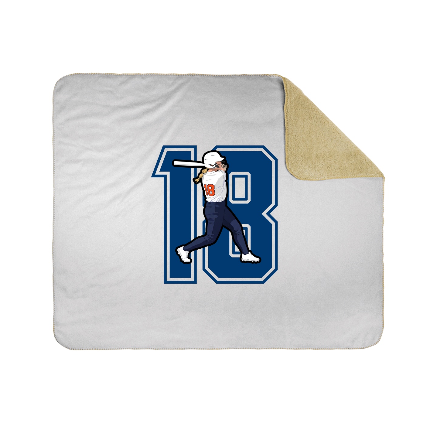 Throw Blanket — Number in White