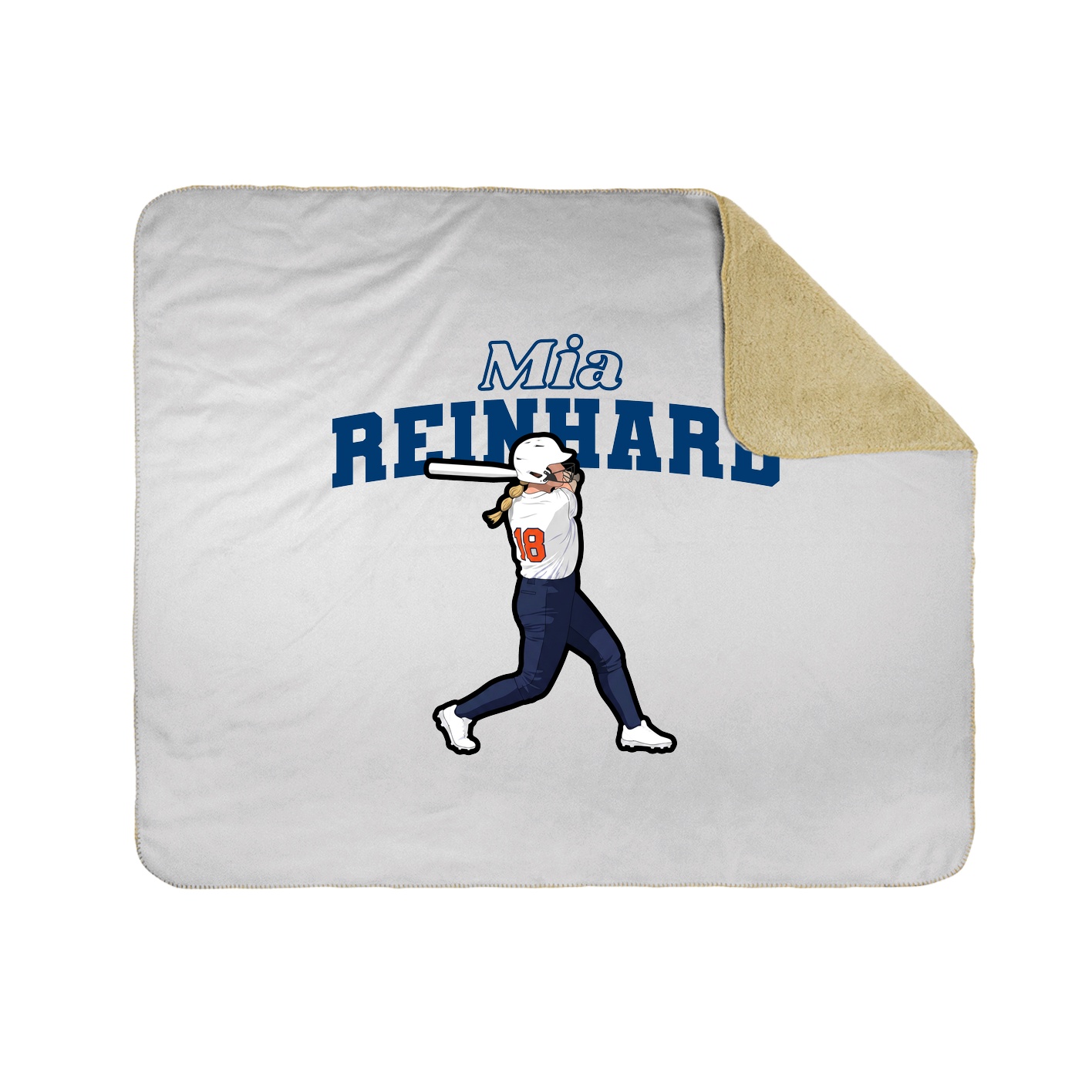 Throw Blanket — Name Arch in White