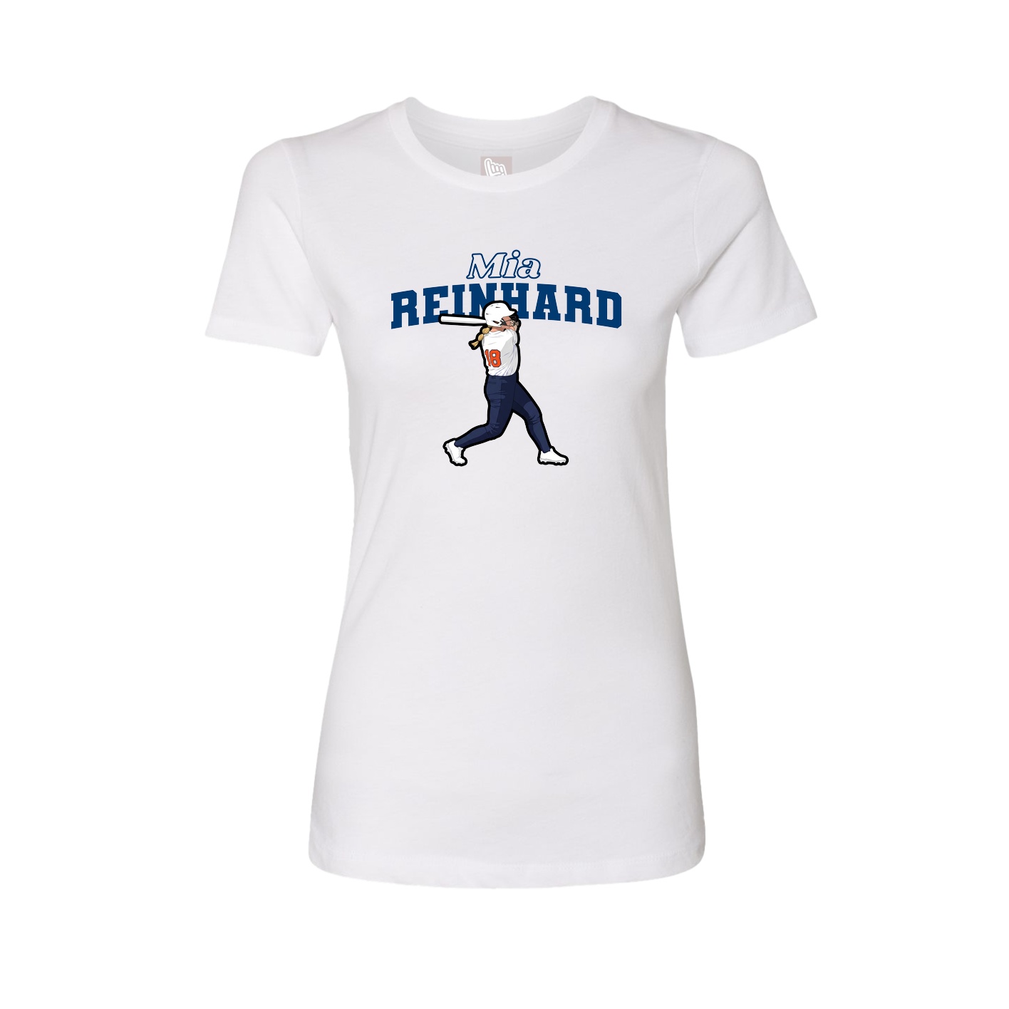 Fitted Women's Tee — Name Arch in White