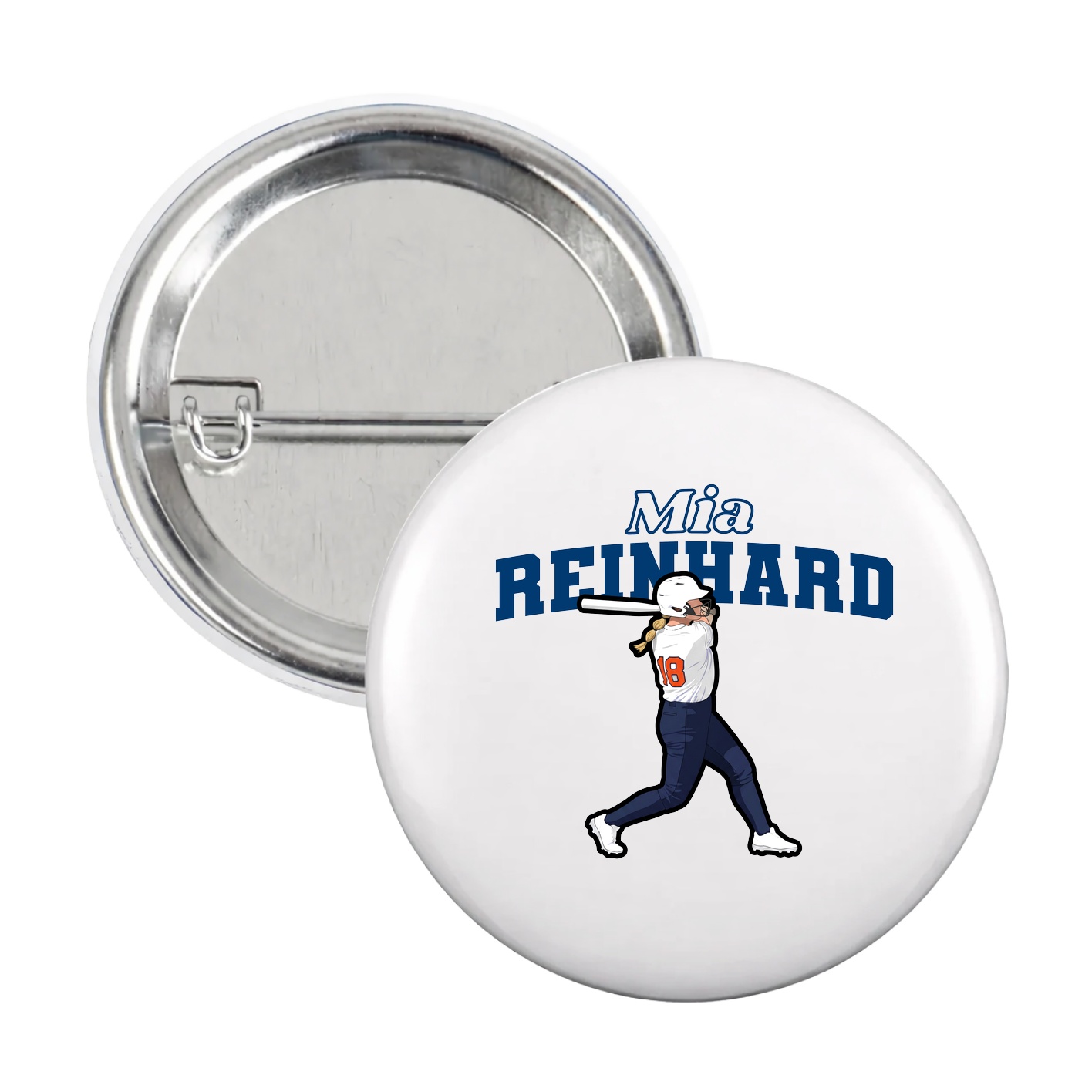 Game Day Button — Name Arch in White