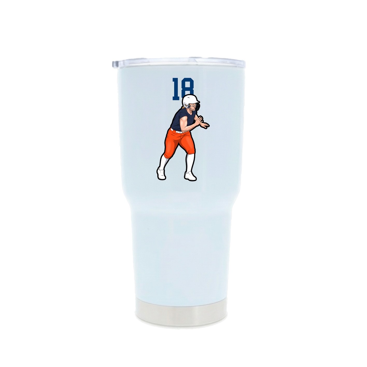 30oz Stainless Steel Tumbler — Number Top in White
