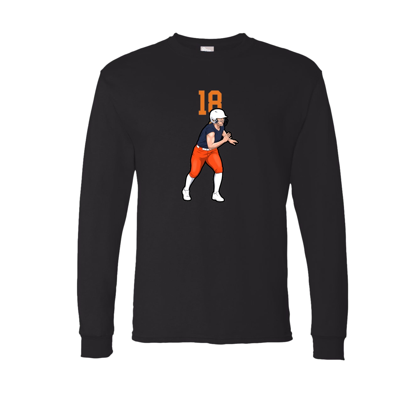 Long Sleeve Tee — Number Top in Black