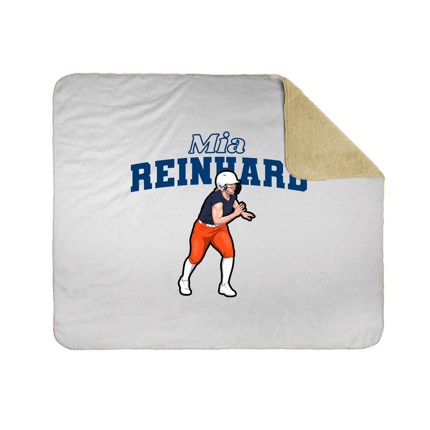 Throw Blanket — Name Arch in White