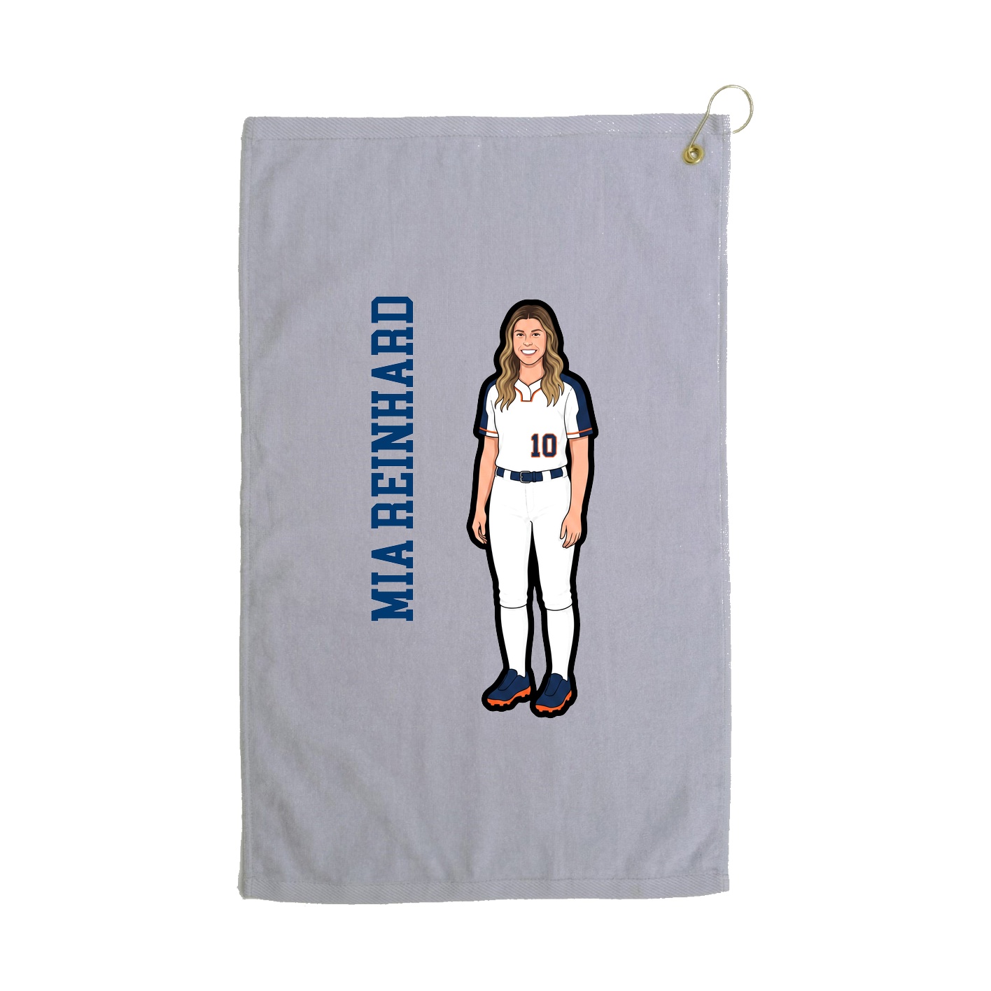 Golf Towel — Name Vertical in Grey